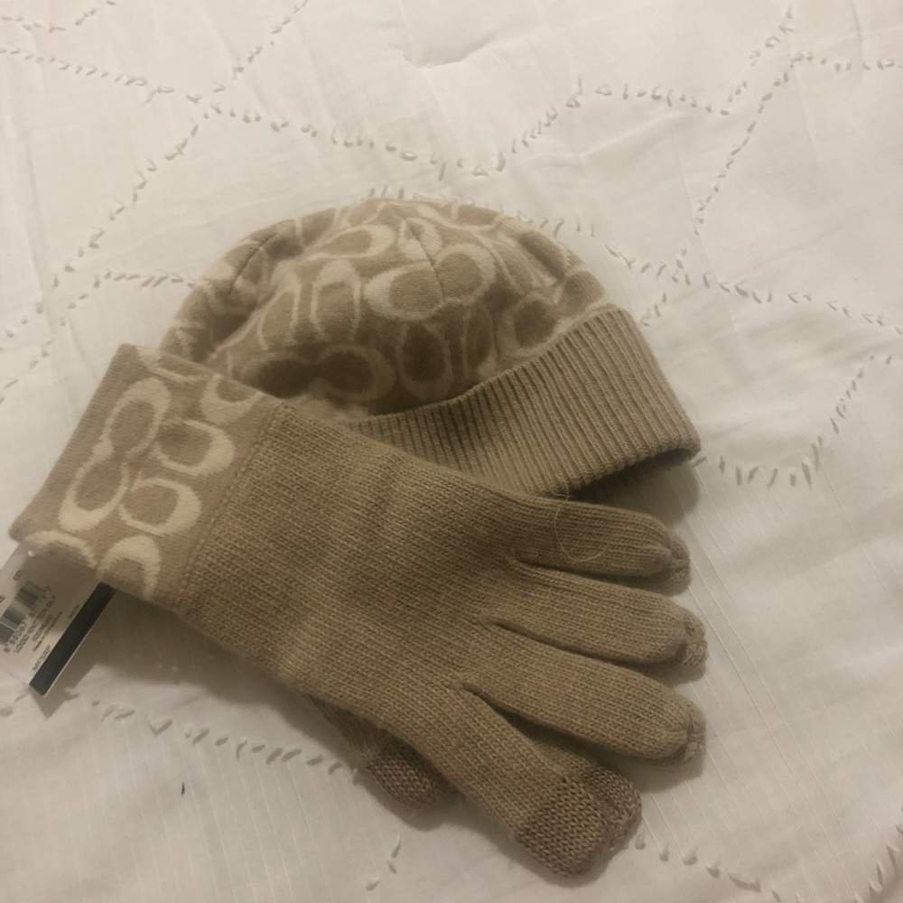 Matching coach beanie and gloves
